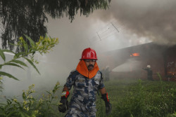 ​​​​​​​Fire engulfs United Beverage in Chitwan